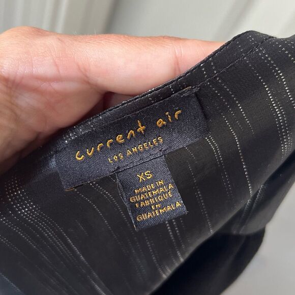 ANTHROPOLOGIE/CURRENT AIR "Bristol" Blouse, Black/Metallic, XS - Picture 5 of 6